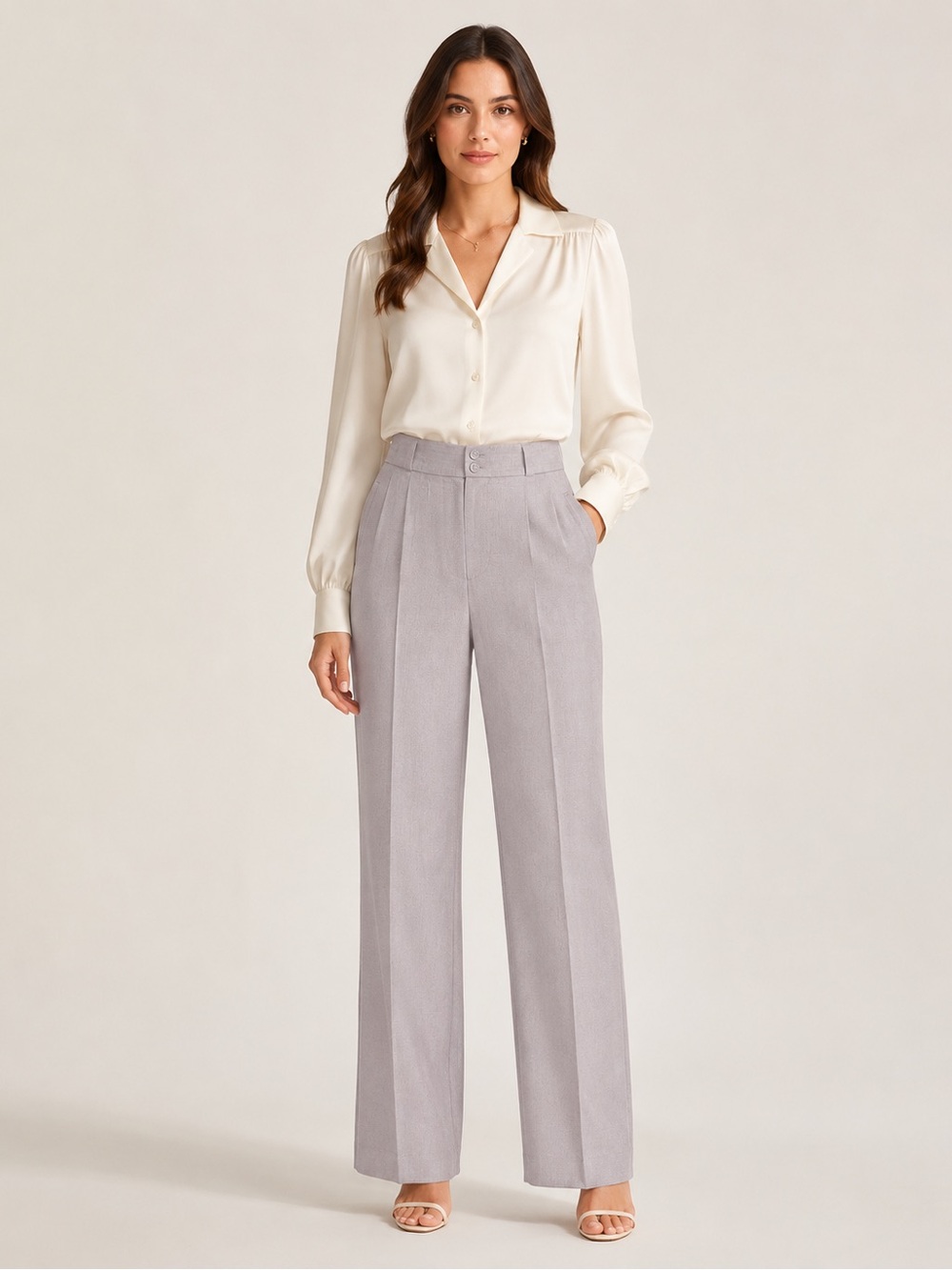 Vintage 90s Giorgio Sant’Angelo Linen Pants 6P Old Money Wide Leg